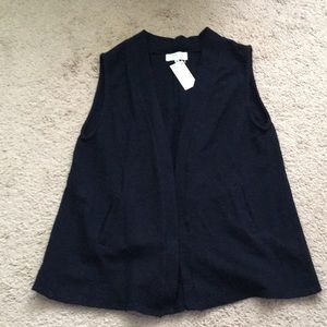 Anthropologie the lady & the sailor crepe navy vest Medium NWT $172